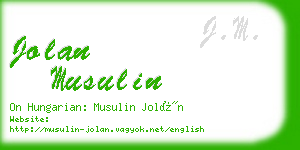 jolan musulin business card